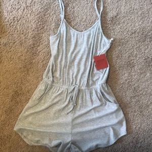 Gray stripped romper